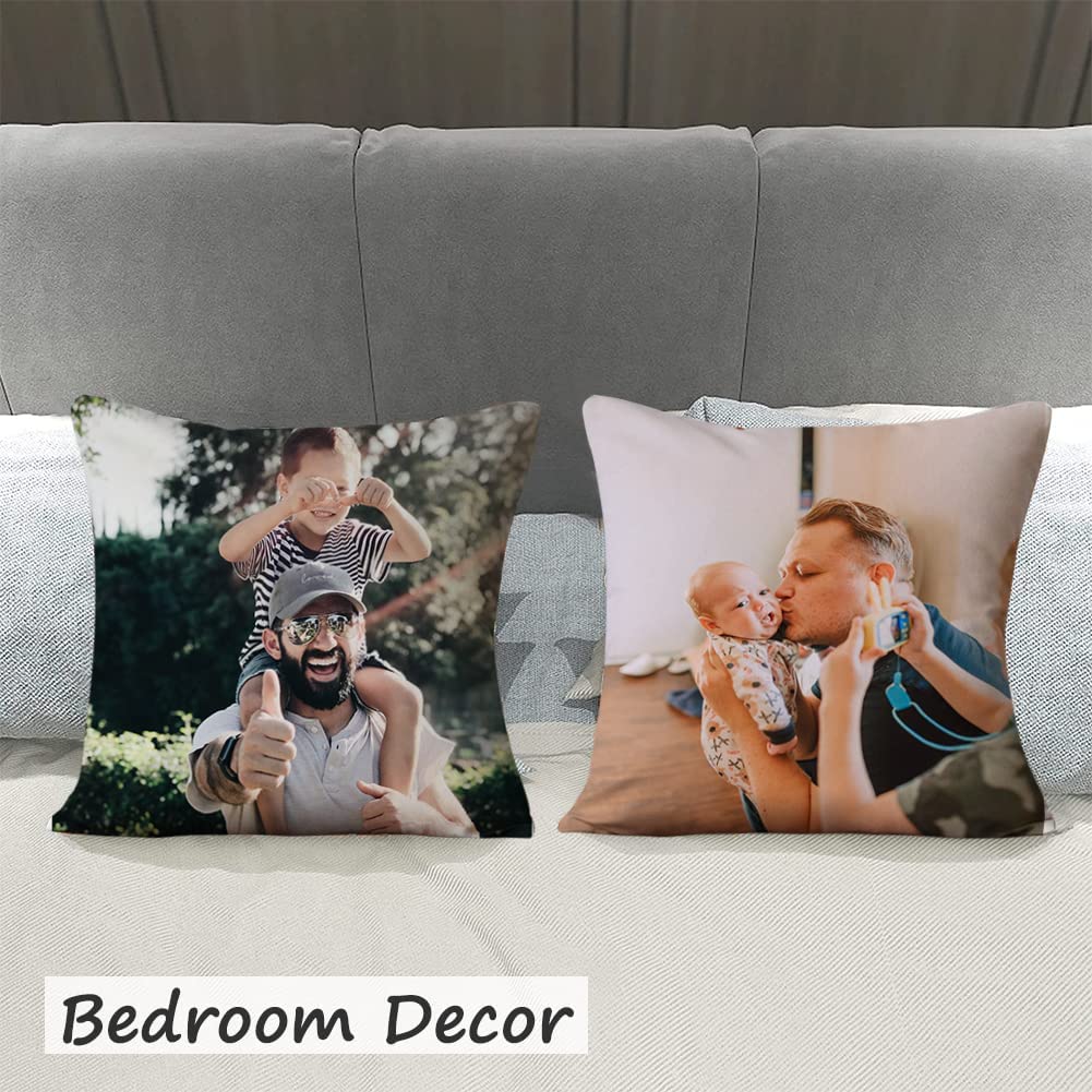 Pillow Covers with Picture Text Customized Photo Pillowcase Valentines Day  Pillow Covers Personalized Throw Pillow Cover Love Keepsake Custom Gifts  Any Picture Cusion Covers (22"x22& 